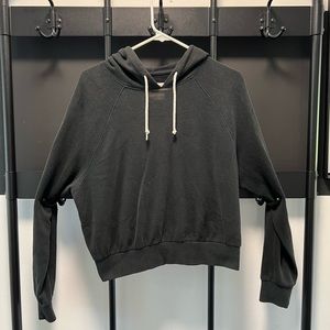 Vintage Black Crop Hoodie